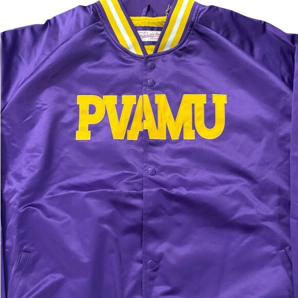 NWT! Mitchell & Ness PVAMU NCAA Lightweight Full Snap Bomber Jacket - Size 3XL - Picture 4 of 6